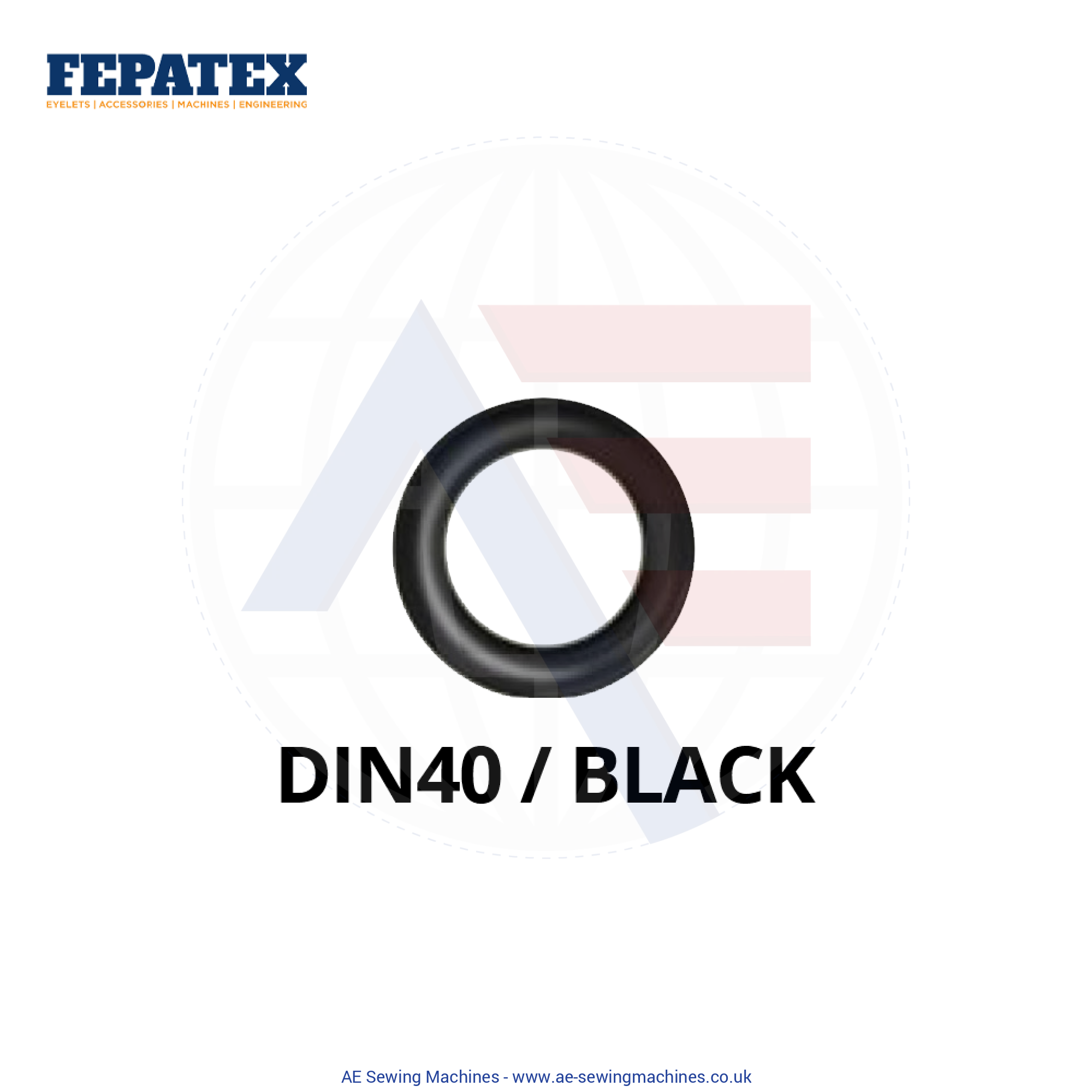 Fepatex Din 40Mm Eyelets (Pack Of 1000) Brass / Black