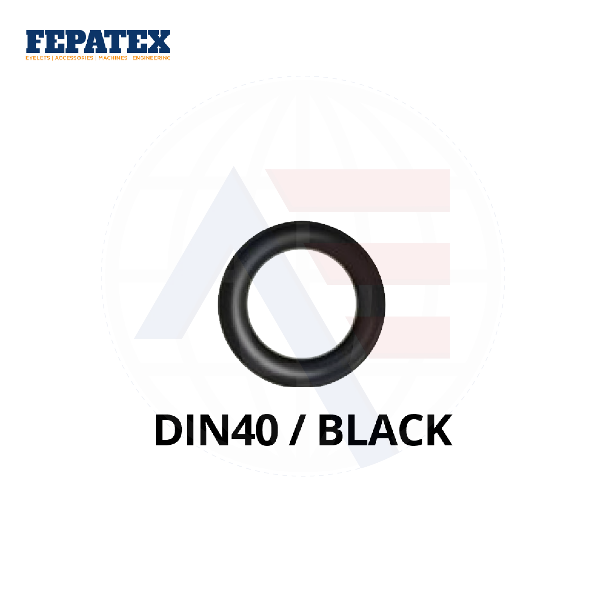 Fepatex Din 40Mm Eyelets (Pack Of 1000) Brass / Black