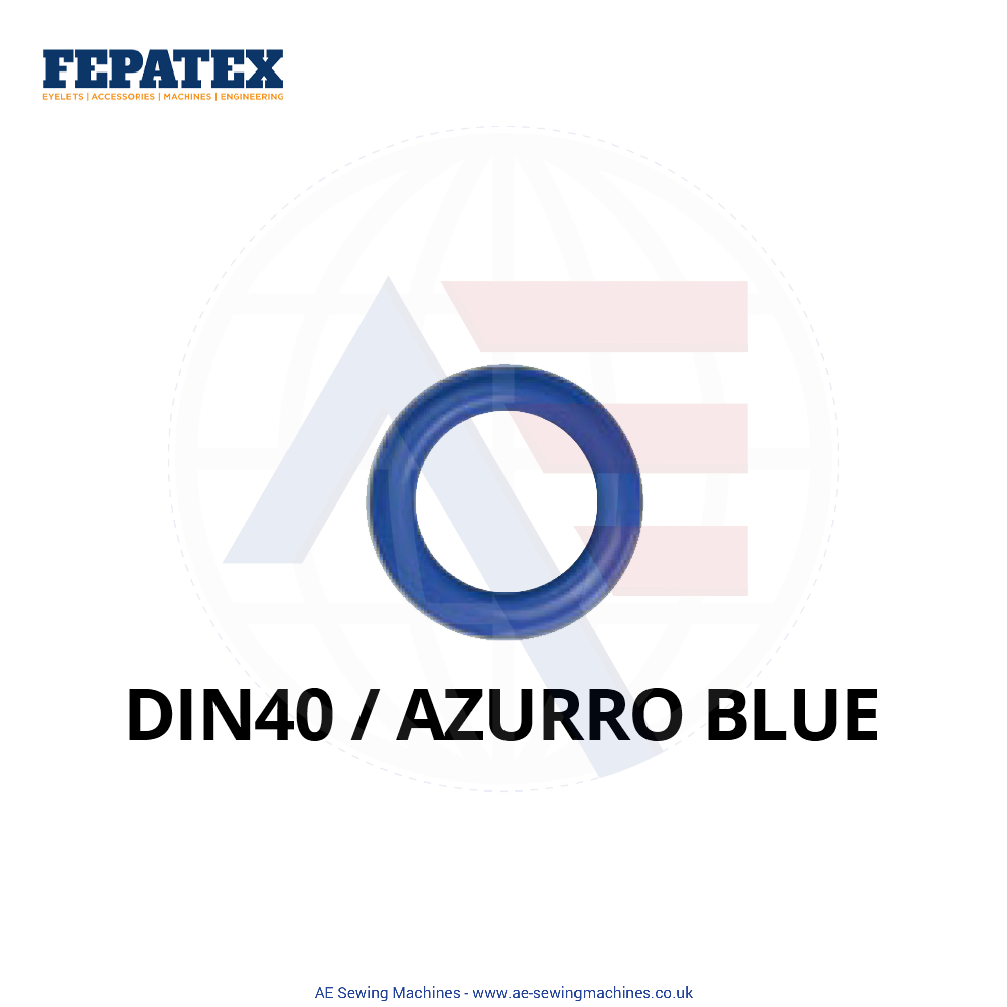 Fepatex Din 40Mm Eyelets (Pack Of 1000) Brass / Blue