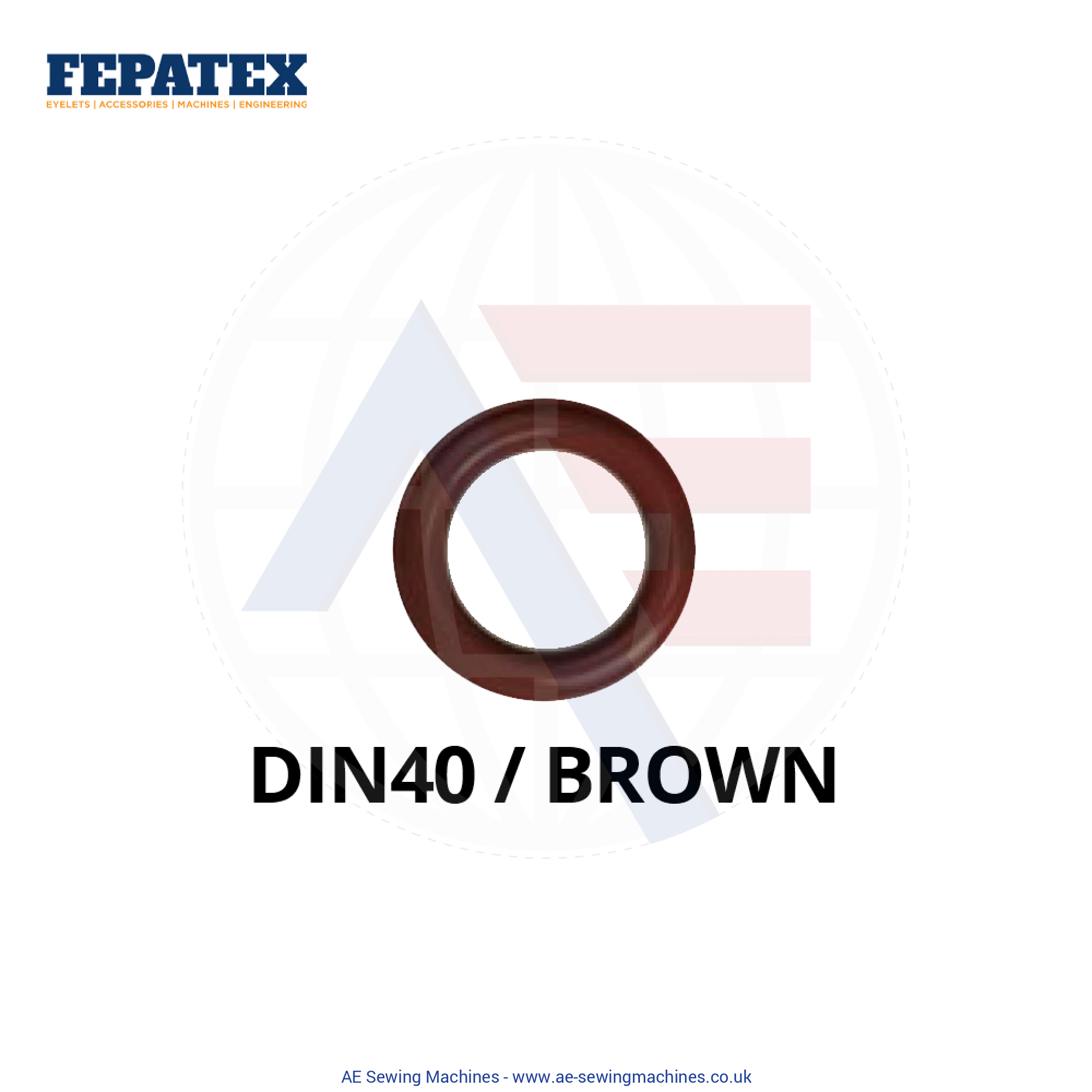 Fepatex Din 40Mm Eyelets (Pack Of 1000) Brass / Brown