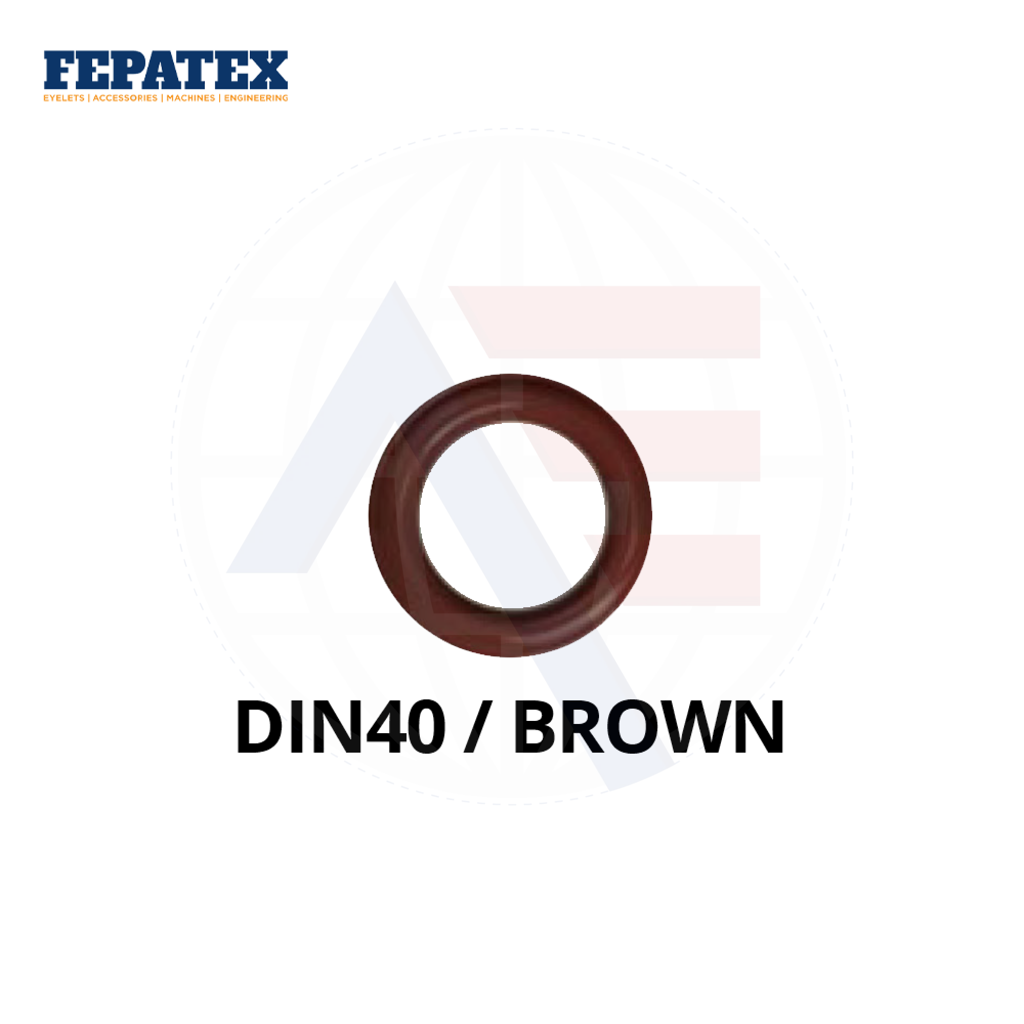 Fepatex Din 40Mm Eyelets (Pack Of 1000) Brass / Brown