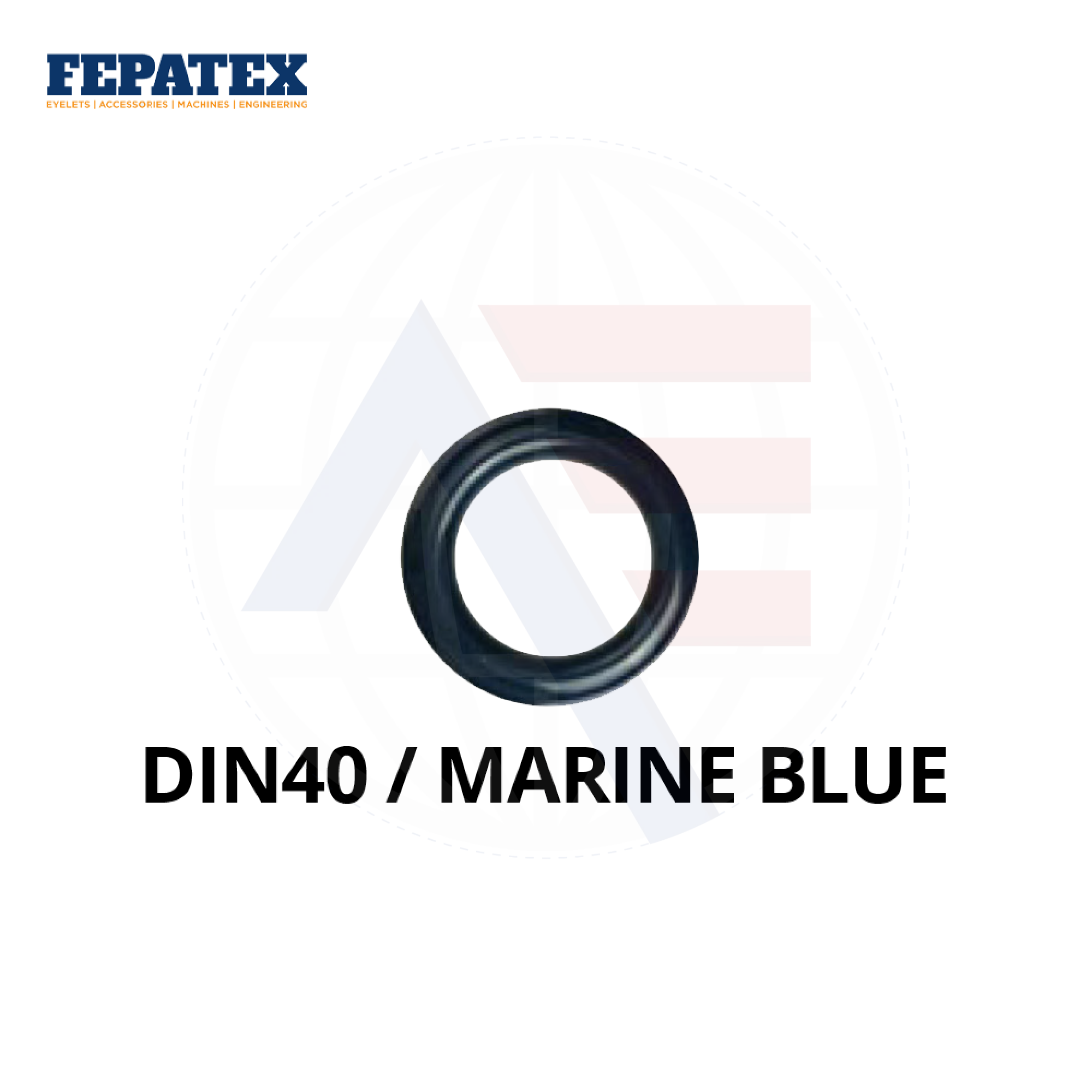 Fepatex Din 40Mm Eyelets (Pack Of 1000) Brass / Darkblue