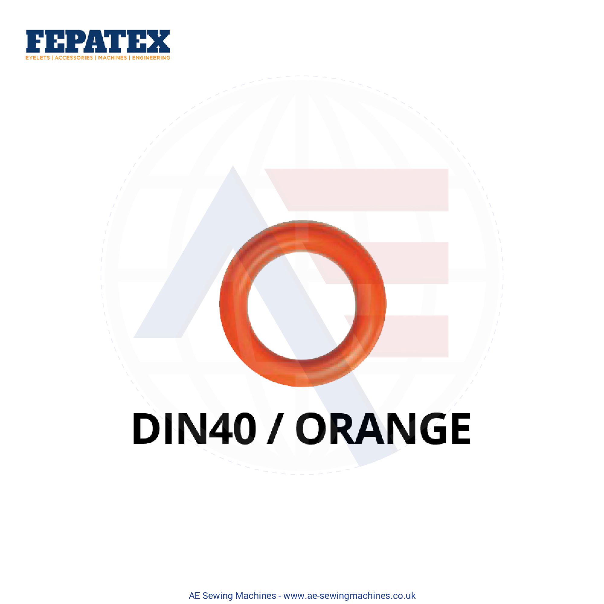 Fepatex Din 40Mm Eyelets (Pack Of 1000) Brass / Orange