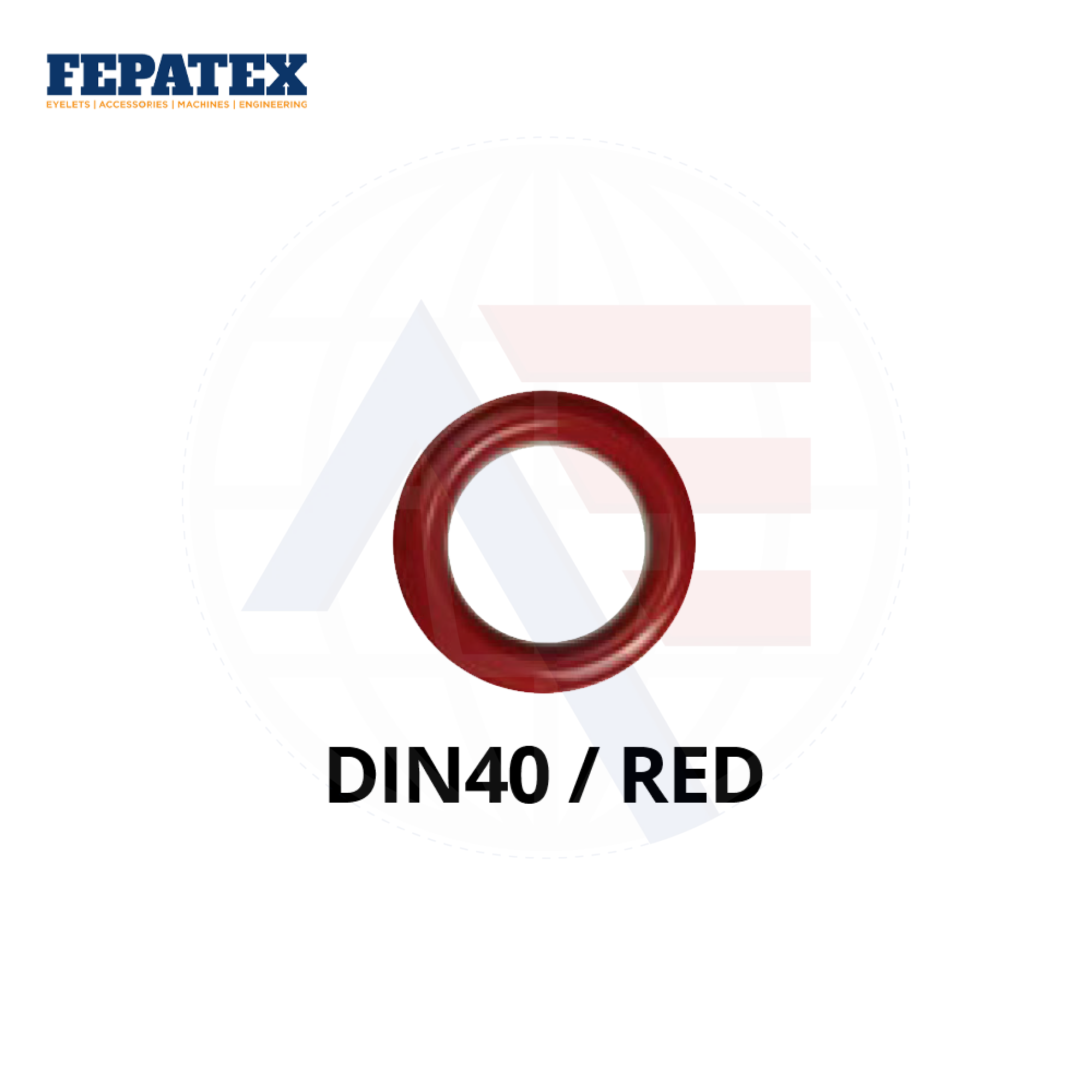 Fepatex Din 40Mm Eyelets (Pack Of 1000) Brass / Red