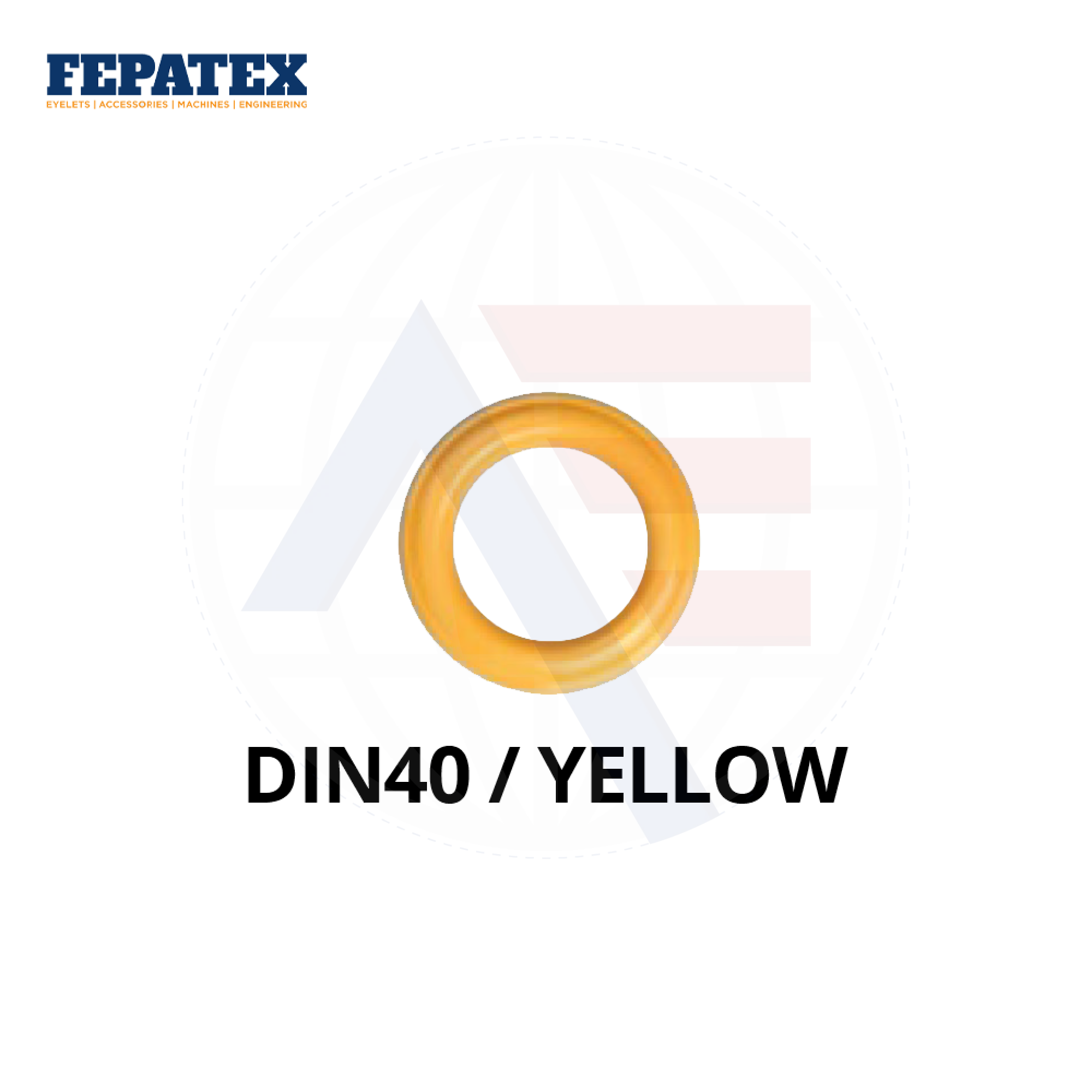 Fepatex Din 40Mm Eyelets (Pack Of 1000) Brass / Yellow