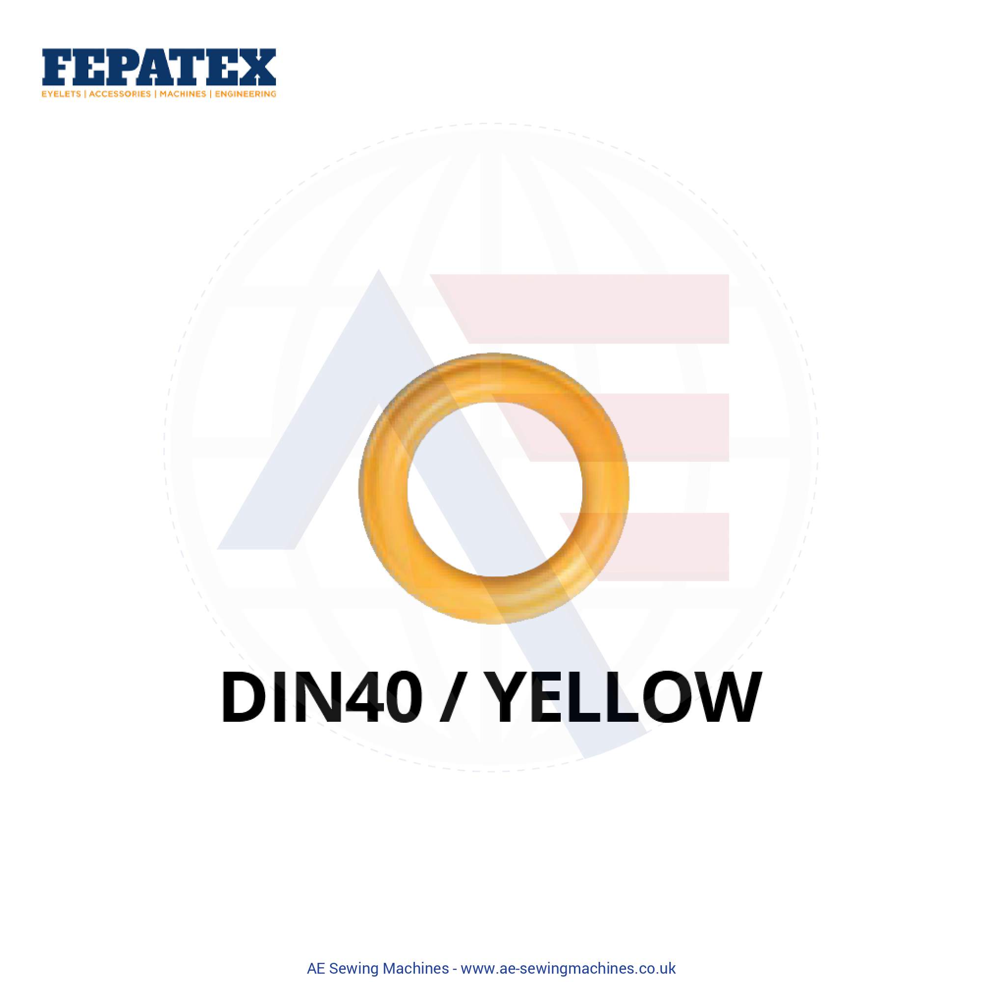 Fepatex Din 40Mm Eyelets (Pack Of 1000) Brass / Yellow